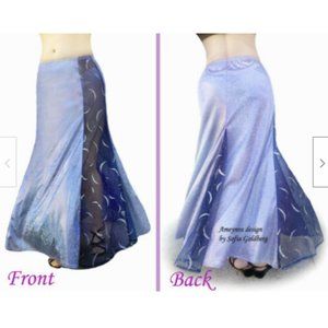 Sparkling Lavender A-Line Skirt with Blue inserts. Size M. Long, New. Dancewear